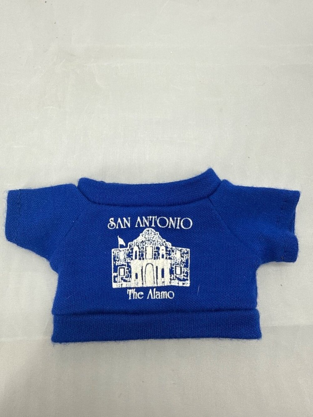 San Antonio The Alamo Miniature Teddy Bear Shirt Royal Blue Plush Tee